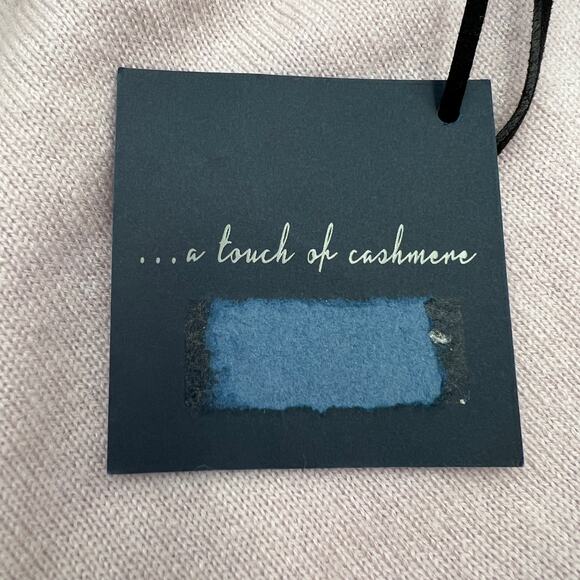 Brown Allan Wool & Cashmere Crewneck Sweater Fringe Sleeves Pink - Picture 5 of 7